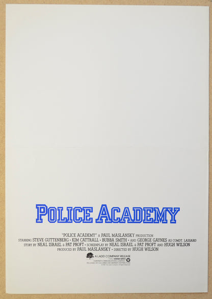 POLICE ACADEMY Cinema Exhibitors Synopsis Credits Booklet - INSIDE 