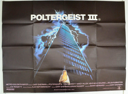 Poltergeist III Original British Quad Poster - Film Poster - Movie Poster 