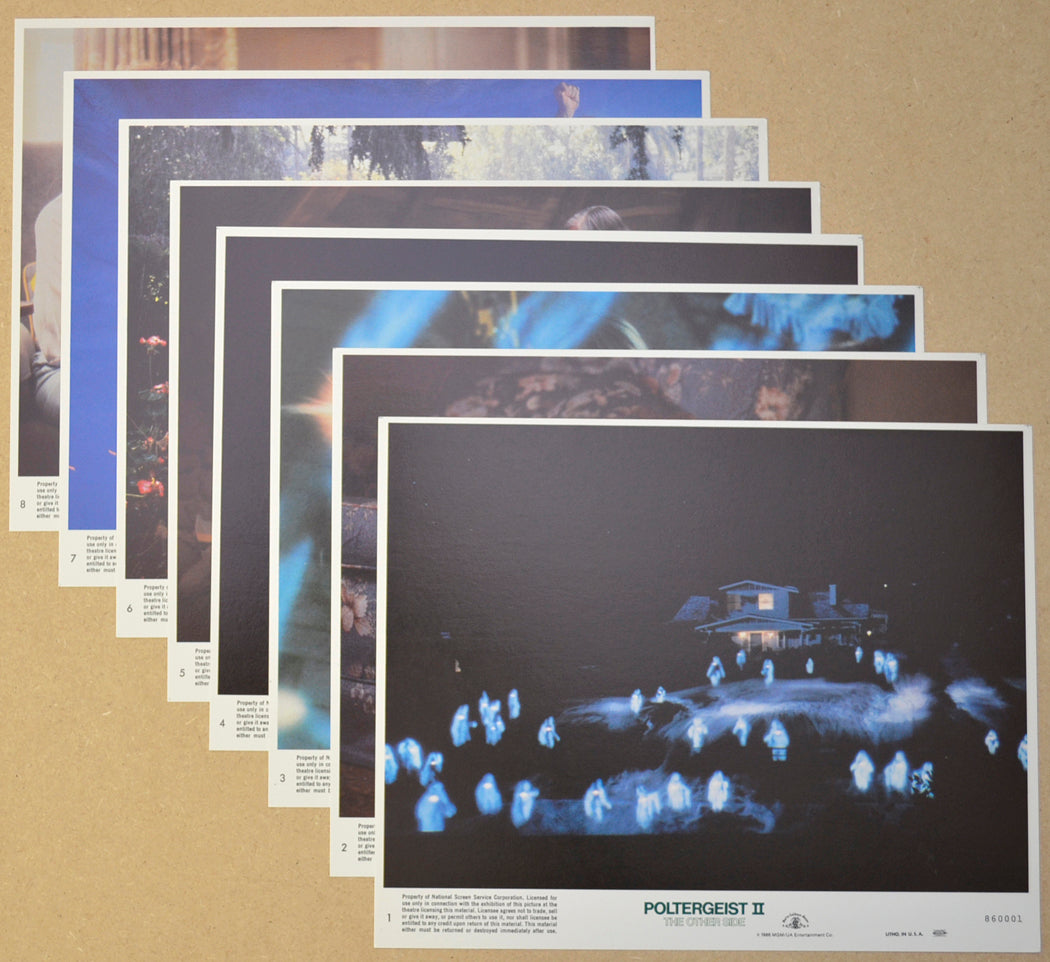 Poltergeist II - The Other Side Set of 8 Original Colour Front Of House Stills / 8x10 Lobby Cards 