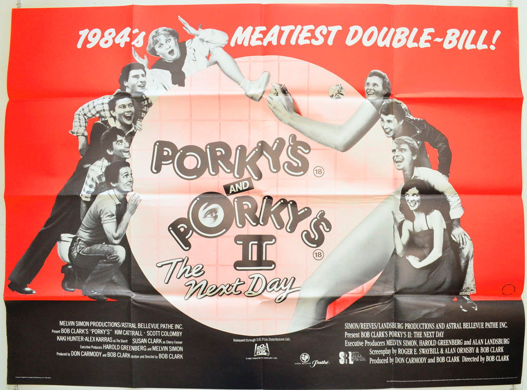 Porky's and 2  (Double Bill)   Original British Quad Poster - Film Poster - Movie Poster 