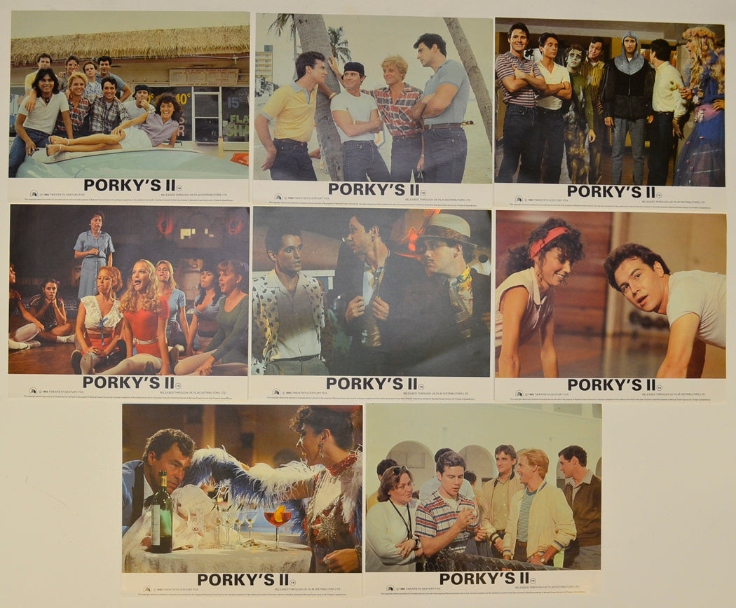 Porky's II Set of 8 Original Lobby Cards / Colour Front Of House Stills 