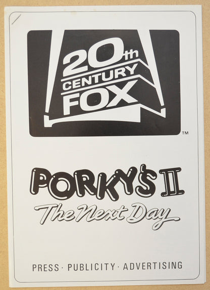 Porky’s II : The Next Day Original 8 Page Cinema Exhibitors Campaign Press Book (UK)