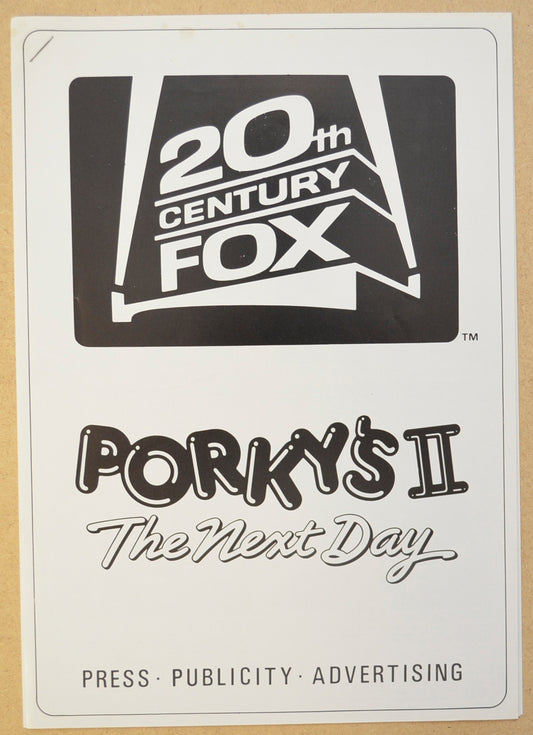 Porky’s II : The Next Day Original 8 Page Cinema Exhibitors Campaign Press Book (UK)