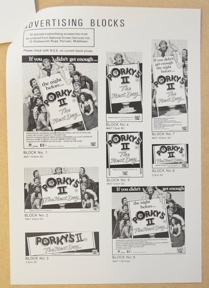 PORKY’S II : THE NEXT DAY Cinema Exhibitors Campaign Press Book - BACK 