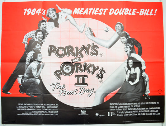 Porky's and Porky's II : The Next Day  (Double Bill)   Original Quad Poster - Film Poster - Movie Poster  