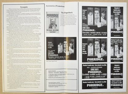 PORRIDGE Cinema Exhibitors Campaign Press Book - BACK 