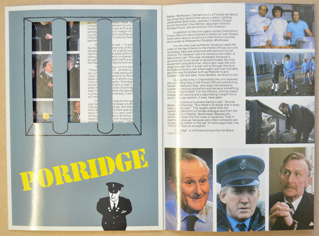 PORRIDGE Cinema Exhibitors Synopsis Credits Booklet - BACK 