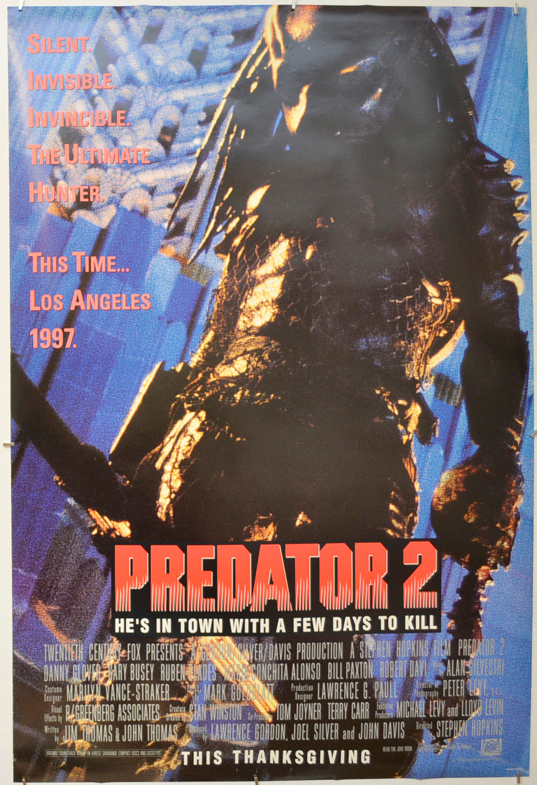 Predator 2 Original One Sheet Poster - Film Poster - Movie Poster  