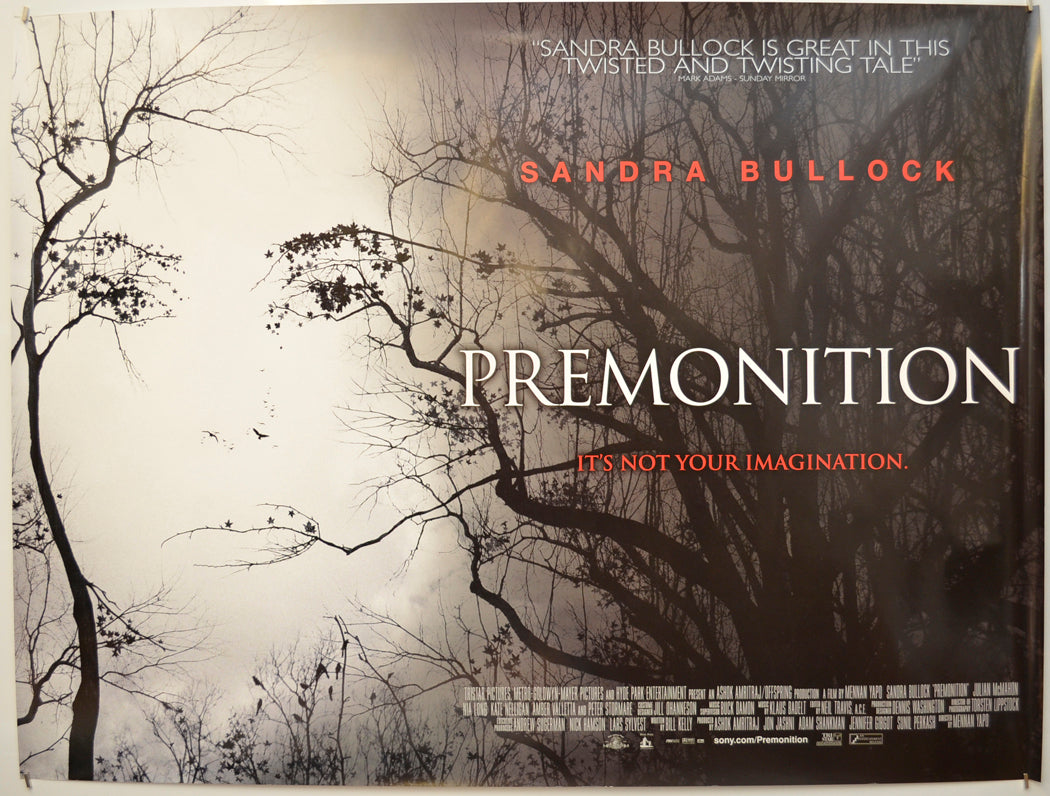 Premonition Original Quad Poster - Film Poster - Movie Poster  