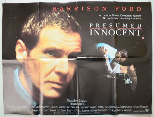 Presumed Innocent Original Quad Poster - Film Poster - Movie Poster  