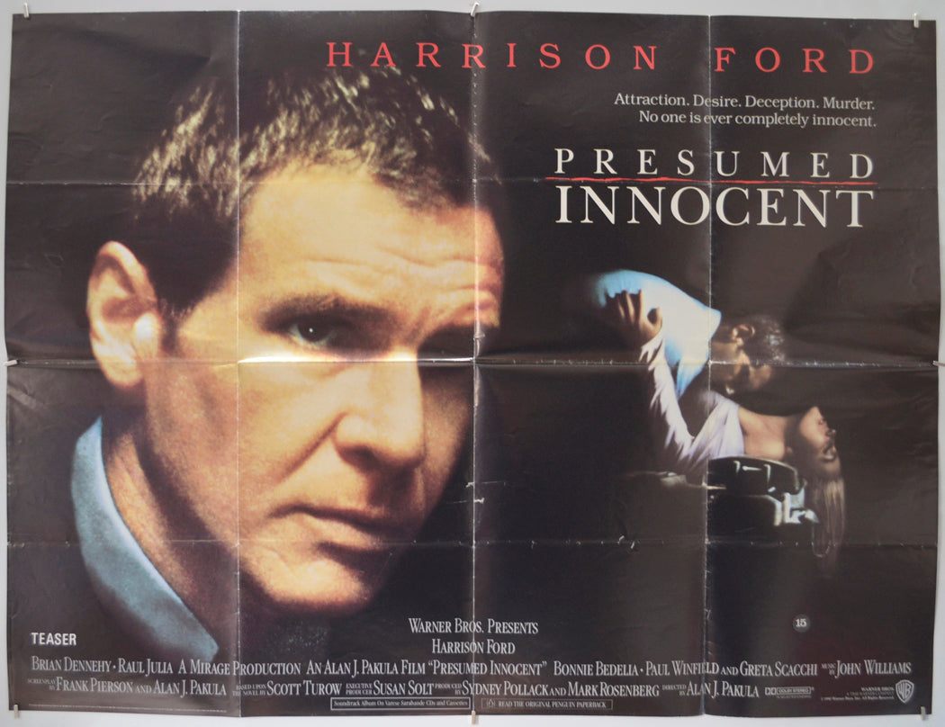 Presumed Innocent Original Quad Poster - Film Poster - Movie Poster