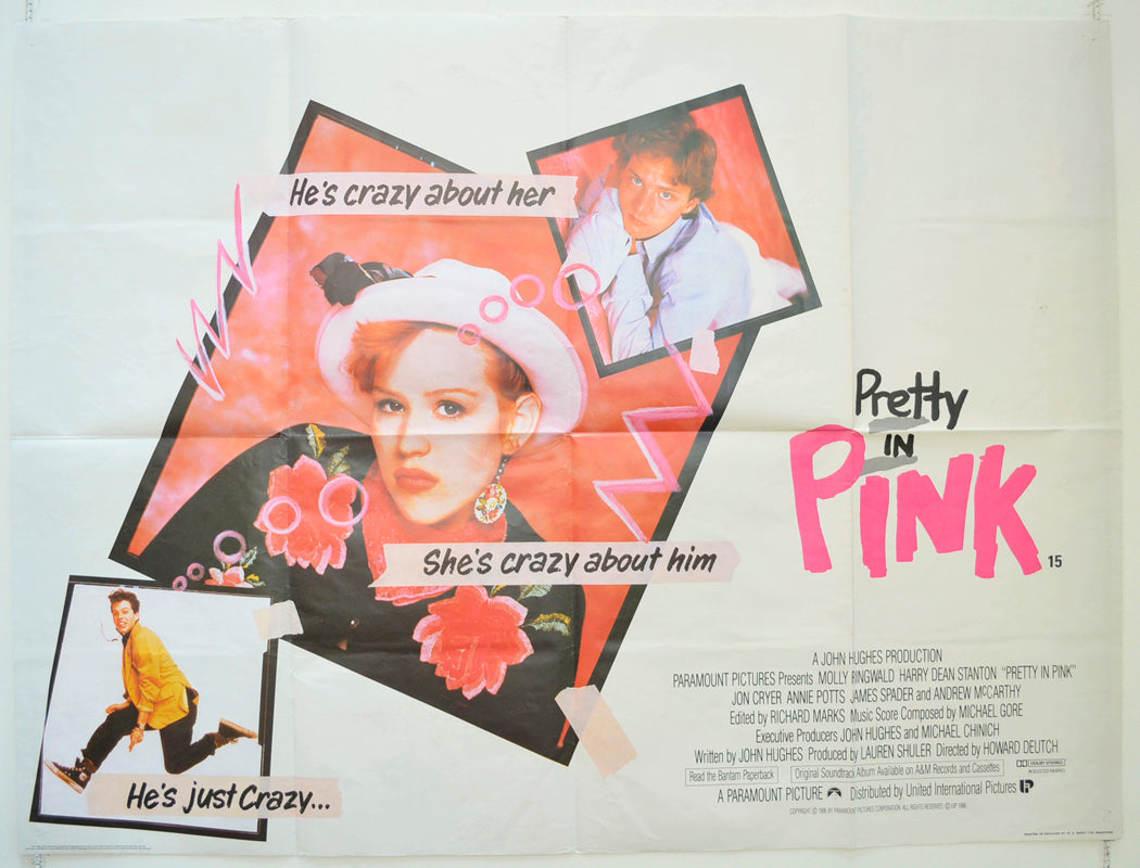 Pretty In Pink  Original British Quad Poster - Film Poster - Movie Poster 