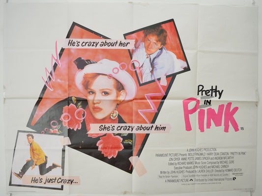 Pretty In Pink   Original Quad Poster - Film Poster - Movie Poster 