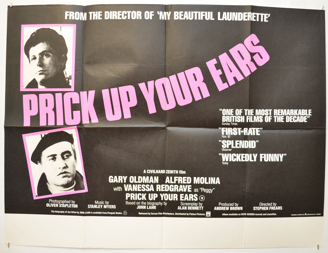 Prick Up Your Ears Original Quad Poster - Film Poster - Movie Poster