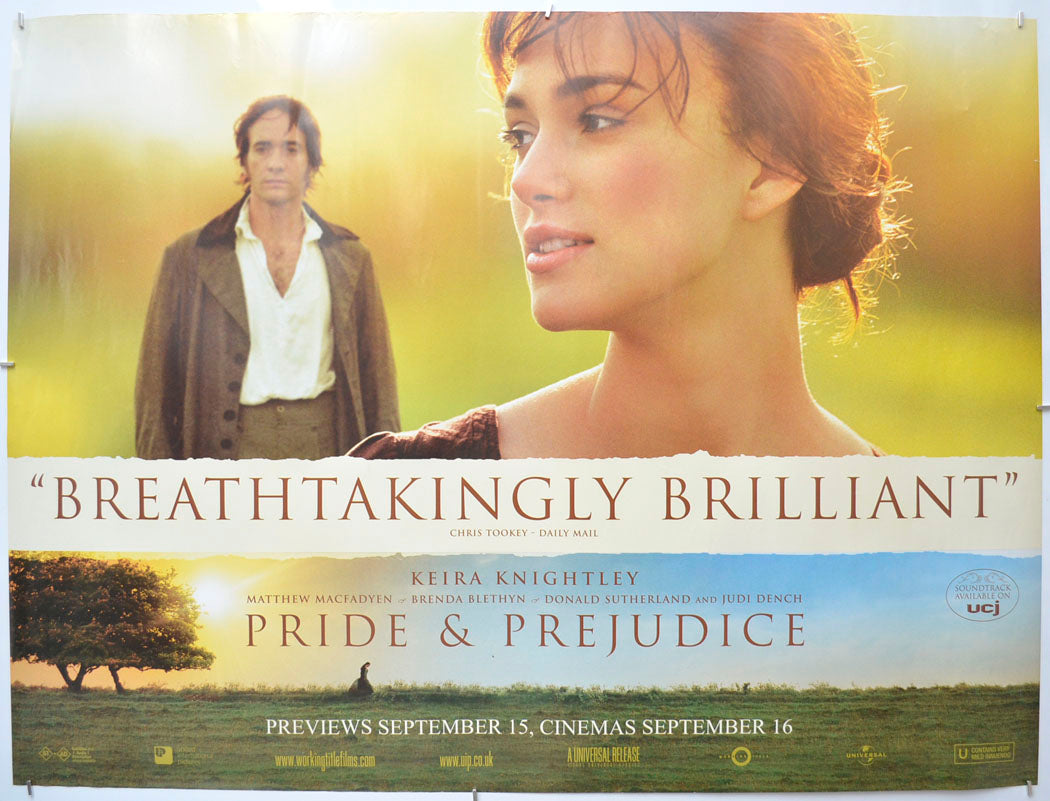 Pride And Prejudice  Original Quad Poster - Film Poster - Movie Poster