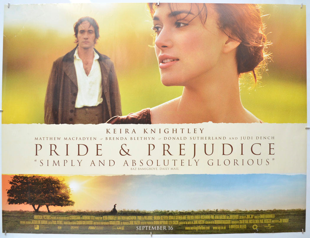 Pride And Prejudice  Original Quad Poster - Film Poster - Movie Poster