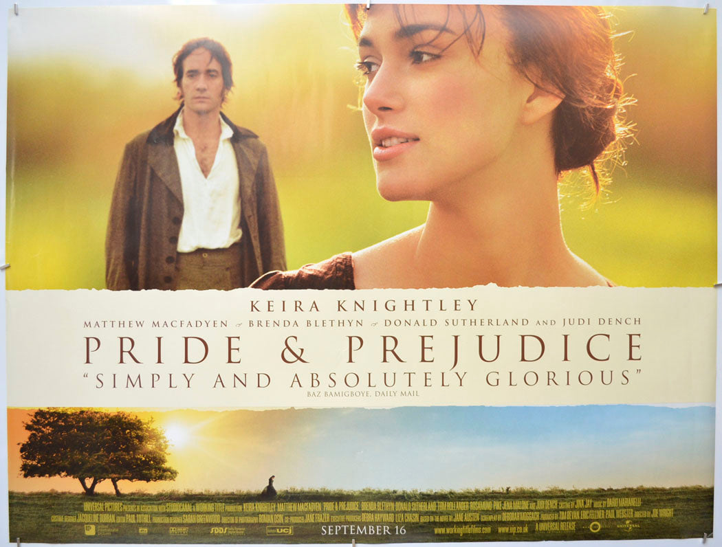 Pride And Prejudice  Original Quad Poster - Film Poster - Movie Poster