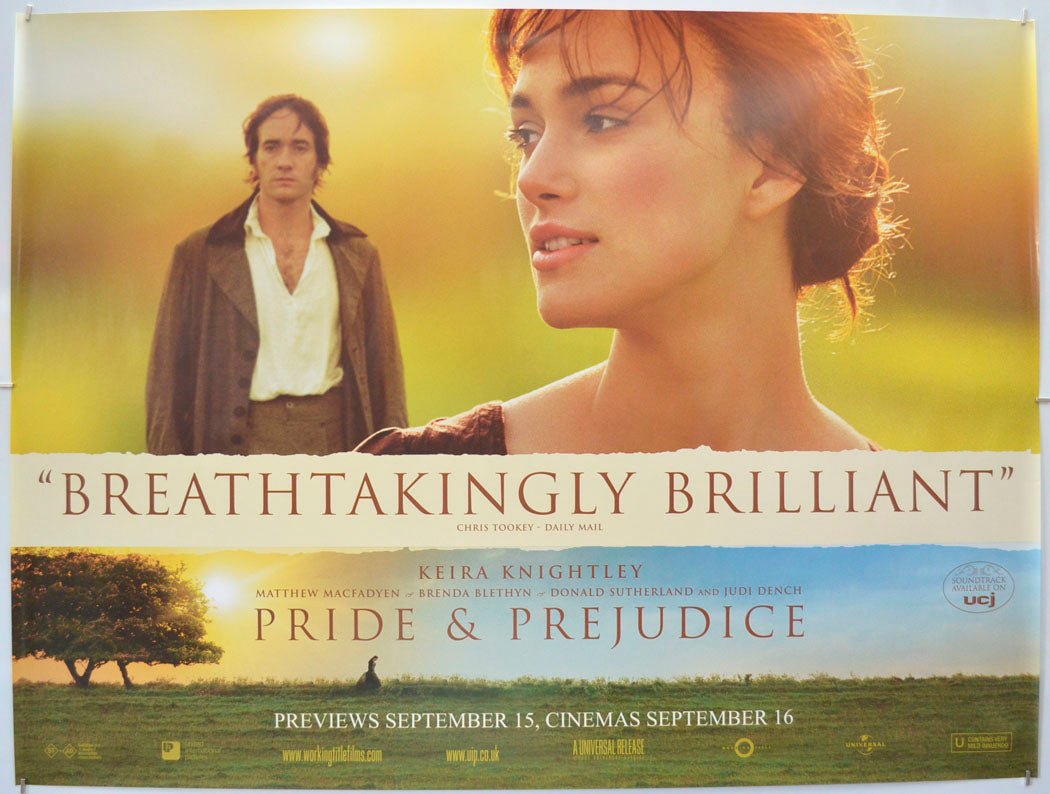 Pride And Prejudice  Original Quad Poster - Film Poster - Movie Poster