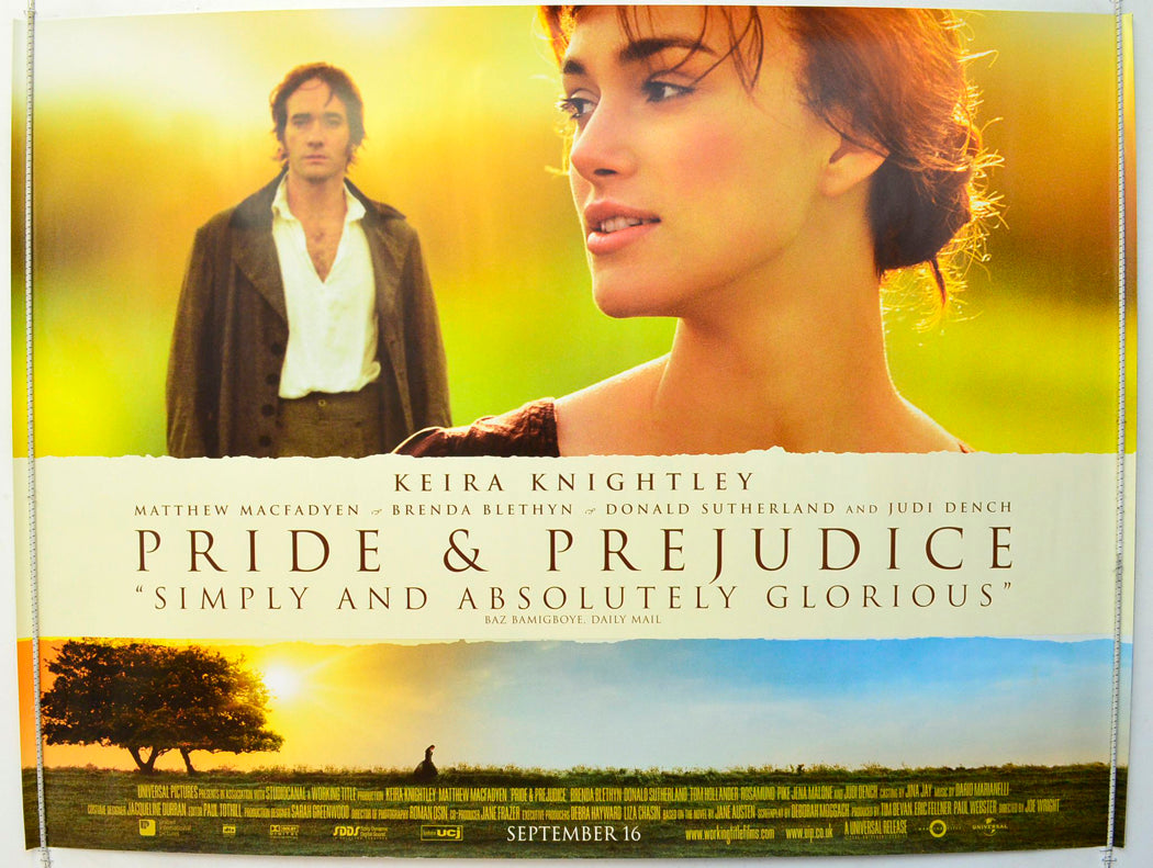 Pride And Prejudice  Original British Quad Poster - Film Poster - Movie Poster