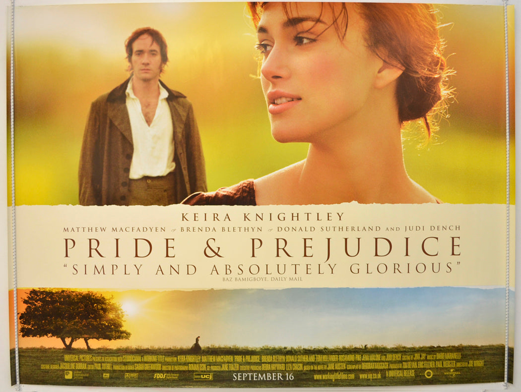 Pride And Prejudice   Original Quad Poster - Film Poster - Movie Poster 