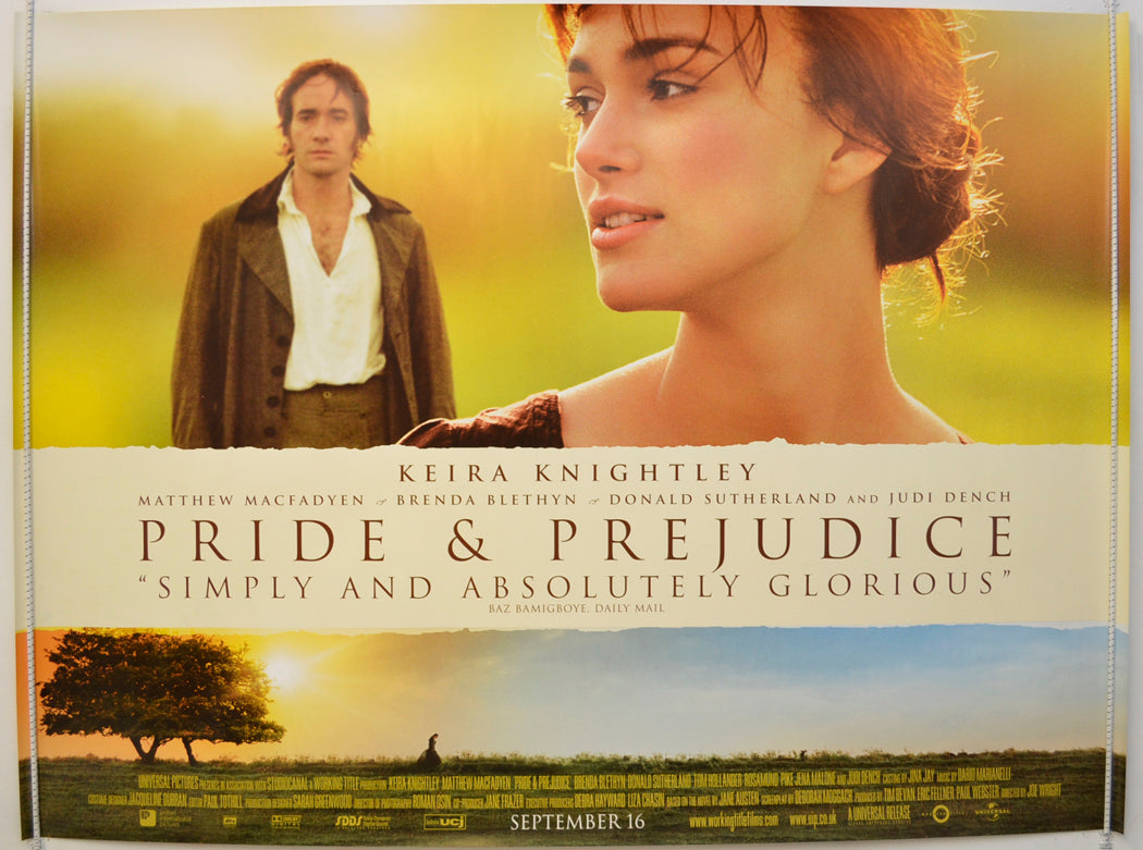 Pride And Prejudice  Original Quad Poster - Film Poster - Movie Poster 