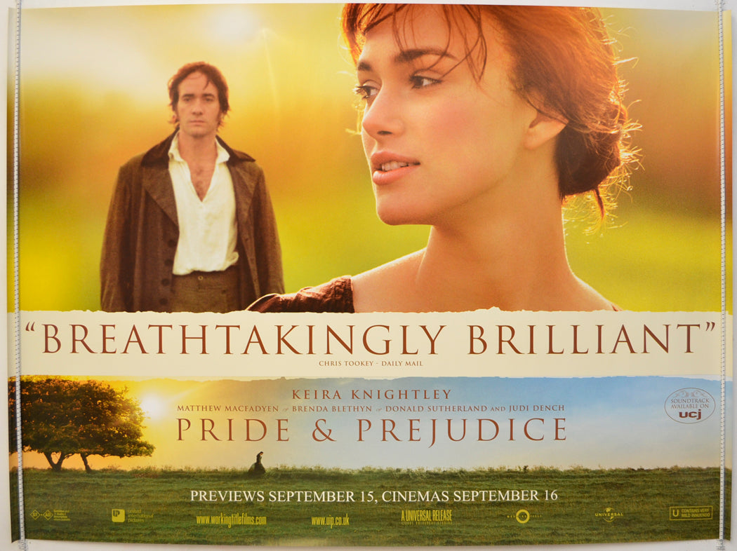 Pride And Prejudice  Original Quad Poster - Film Poster - Movie Poster 