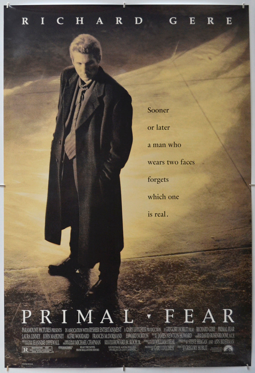 Primal Fear Original One Sheet Poster - Film Poster - Movie Poster