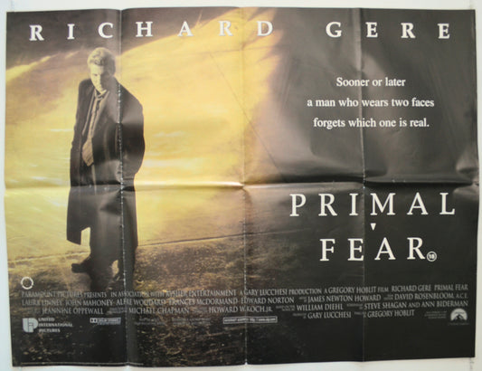 Primal Fear Original Quad Poster - Film Poster - Movie Poster  