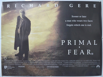 Primal Fear Original Quad Poster - Film Poster - Movie Poster