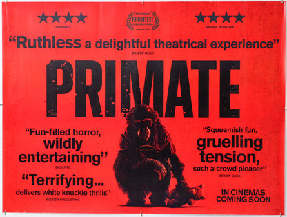 Primate - Original Quad Poster - Film Poster - Movie Poster
