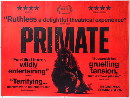 Primate - Original Quad Poster - Film Poster - Movie Poster