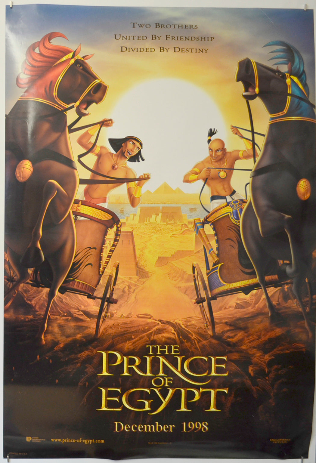 The Prince Of Egypt  (Teaser / Advance Version)   Original One Sheet Poster - Film Poster - Movie Poster