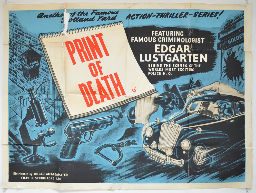 Print Of Death  (Scotland Yard Series)   Original Quad Poster - Film Poster - Movie Poster  