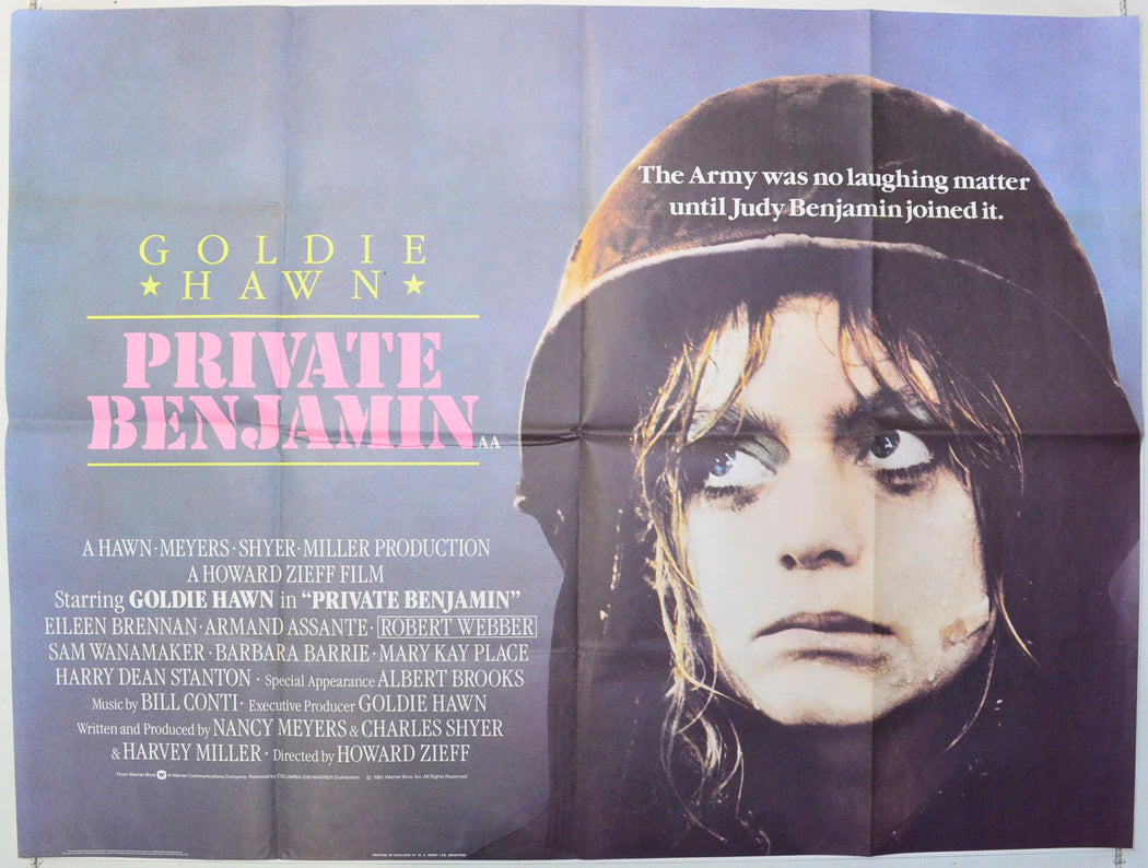 Private Benjamin Original British Quad Poster - Film Poster - Movie Poster 