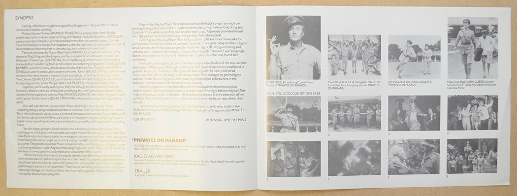 PRIVATES ON PARADE Cinema Exhibitors Campaign Press Book - BACK 