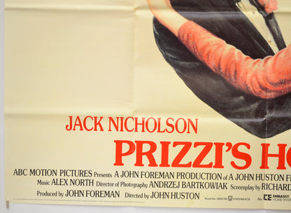 PRIZZI’S HONOUR (Bottom Left) Cinema Quad Movie Poster 