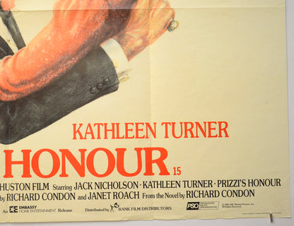 PRIZZI’S HONOUR (Bottom Right) Cinema Quad Movie Poster 