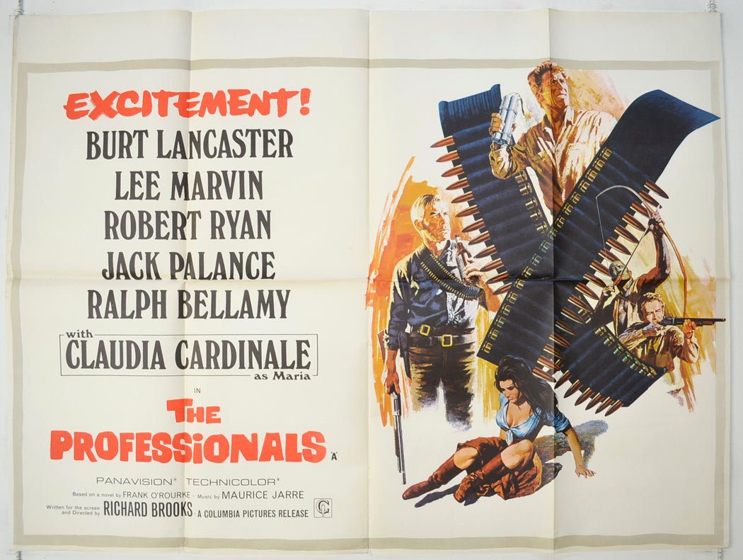 The Professionals   Original Quad Poster - Film Poster - Movie Poster 