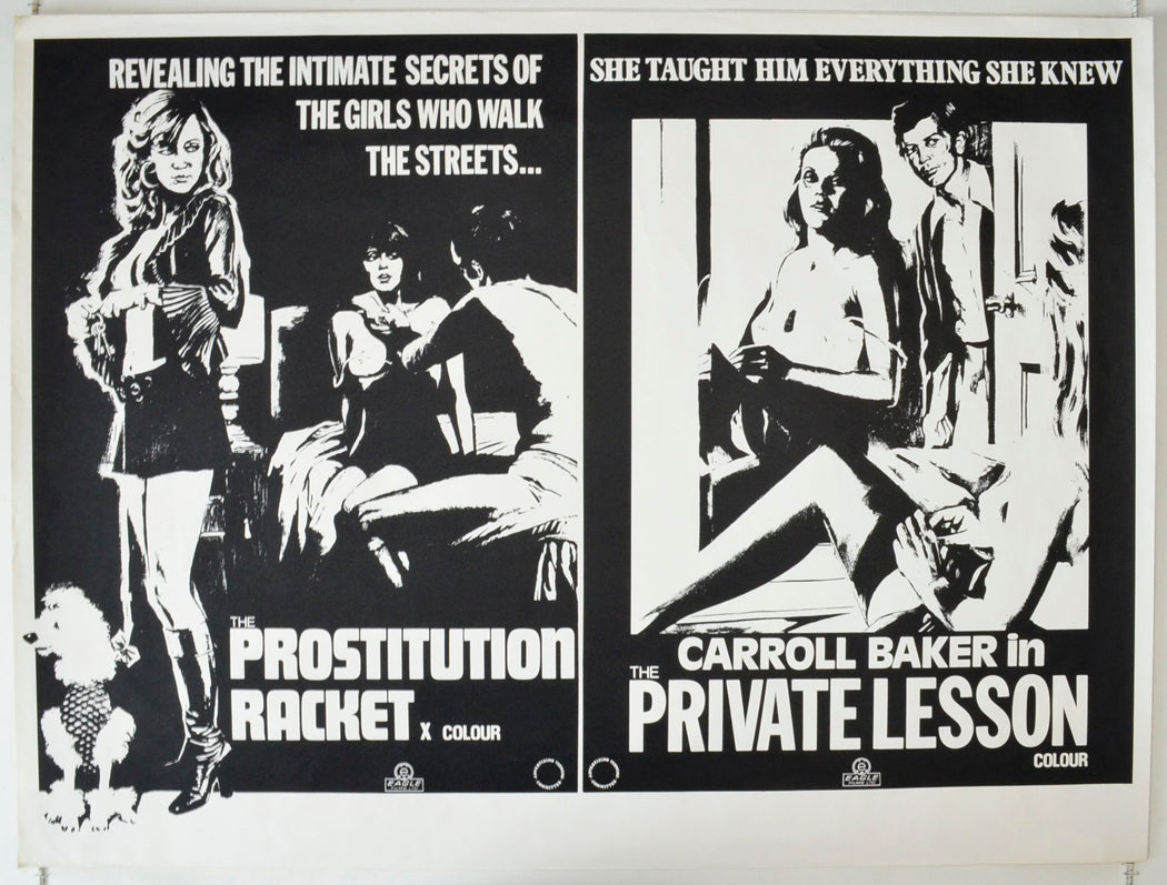 Prostitution Racket / The Private Lesson  (Double Bill)   Original British Quad Poster - Movie Poster