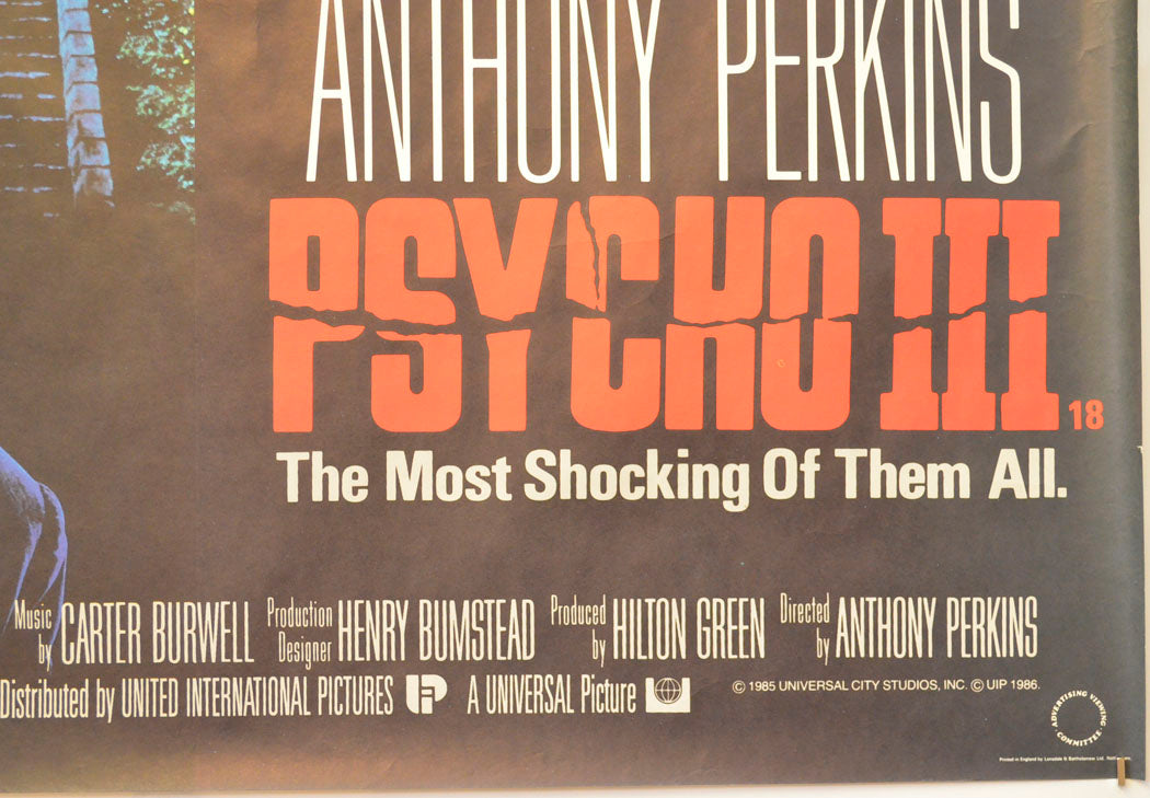 PSYCHO III (Bottom Right) Cinema Quad Movie Poster 