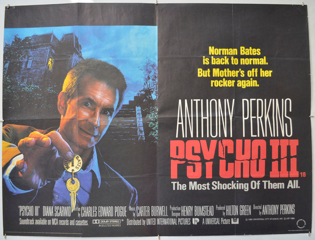 Psycho III  Original Quad Poster - Film Poster - Movie Poster