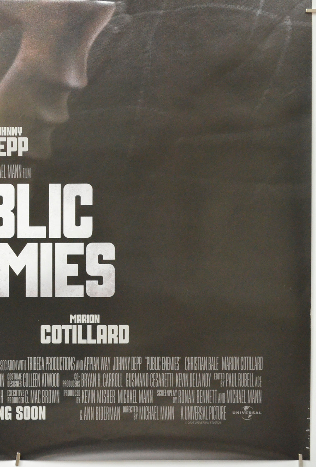 PUBLIC ENEMIES (Bottom Right) Cinema One Sheet Movie Poster 