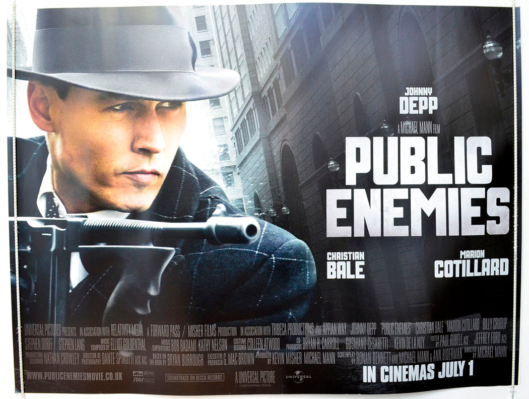 Public Enemies  Original British Quad Poster - Film Poster - Movie Poster