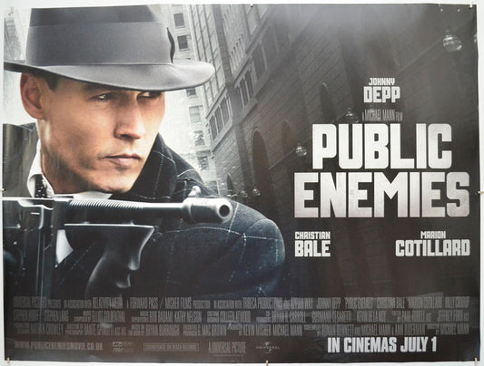 Public Enemies Original Quad Poster - Film Poster - Movie Poster