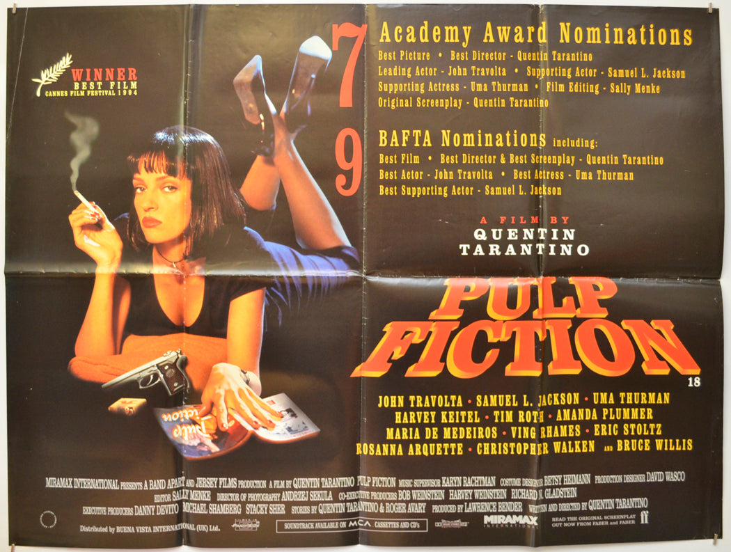 Pulp Fiction Original Quad Poster - Film Poster - Movie Poster