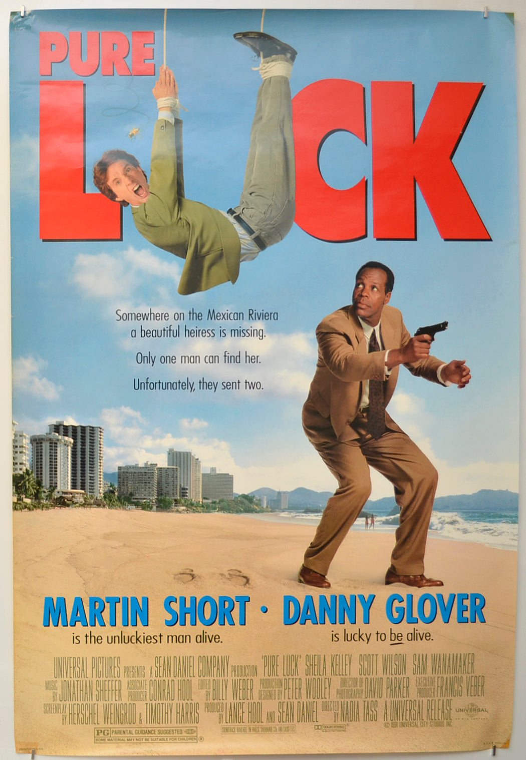 Pure Luck  Original One Sheet Poster - Film Poster - Movie Poster