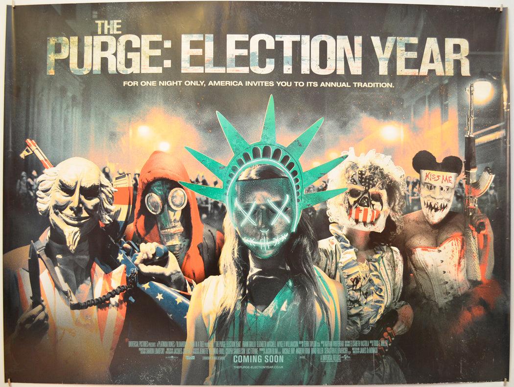 The Purge: Election Year (Teaser / Advance Version)  Original Quad Poster - Film Poster - Movie Poster