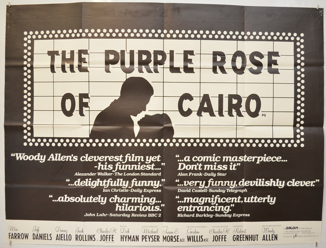 The Purple Rose Of Cairo Original Quad Poster - Film Poster - Movie Poster  