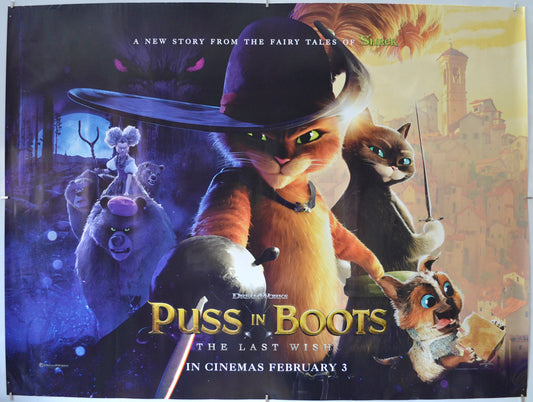Puss In Boots: The Last Wish (Teaser / Advance Version) Original Quad Poster - Film Poster - Movie Poster  