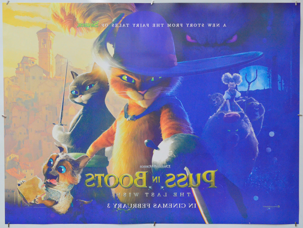 Puss In Boots: The Last Wish (Back) Cinema Quad Movie Poster 